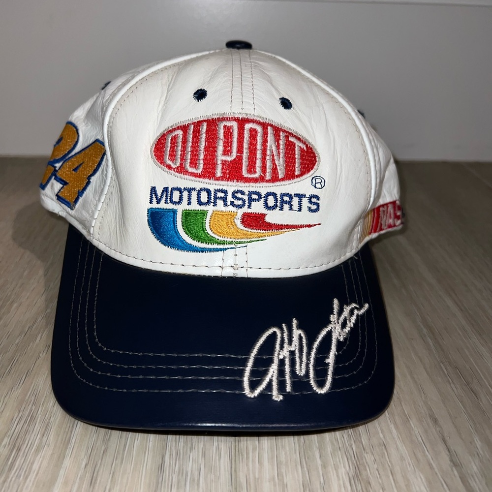 Vintage Leather Jeff Gordon Hat #24 Dupont Motorsports Nascar Racing Car Chase